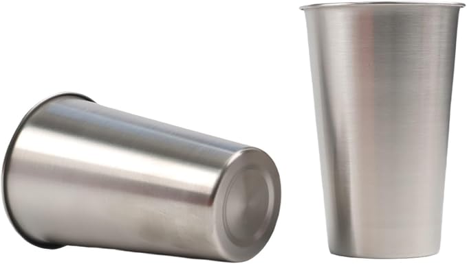 Stainless Steel Camping Mug Set, Lightweight Handleless Travel Coffee Cup - Image 4