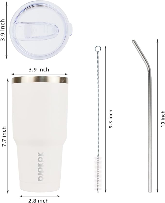 BJPKPK 30 oz Tumbler with Lid and Straw, Insulated Stainless Steel Cup | Double - Image 3