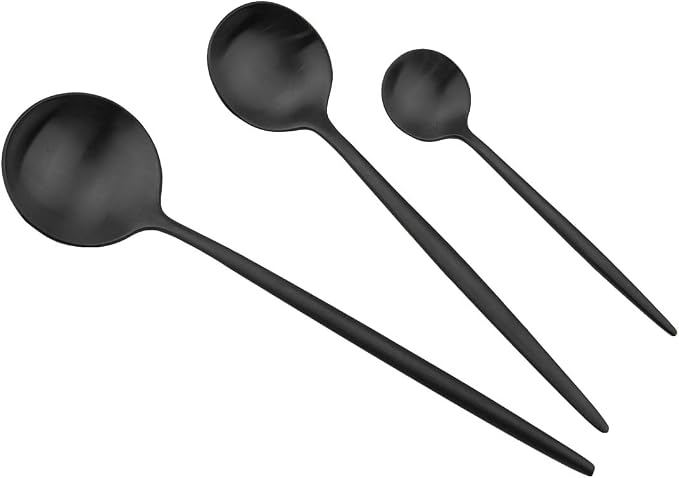 JASHII Luxury Black Flatware, 24-pieces Elegant Cute 18/10 Stainless Steel - Image 4