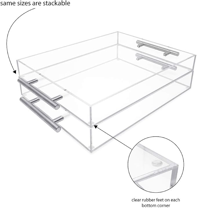 Isaac Jacobs 11x14 Clear Acrylic Serving Tray - Image 5