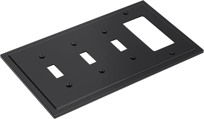 Modern Edge Decorative Wall Plate Switch Plate Outlet Cover, Durable Solid Zinc - Image 2