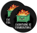 Everything is Figureoutable Drink Cup Holder Coaster Set of 2, Funny Coffee Cup by Unknown