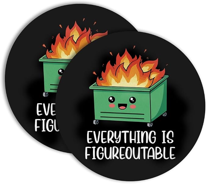 Everything is Figureoutable Drink Cup Holder Coaster Set of 2, Funny Coffee Cup by Unknown