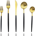 JASHII Luxury Black Gold Flatware, 5-piece Elegant Cute 18/10 Stainless Steel by JASHII