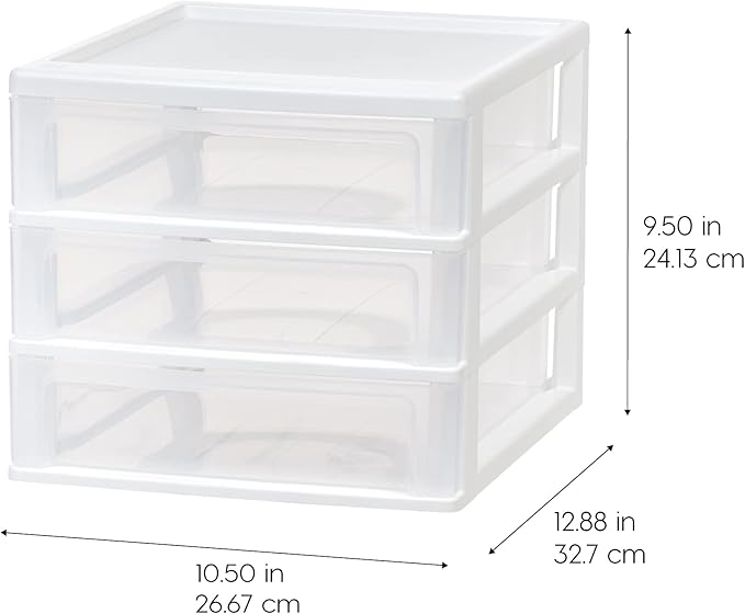 IRIS USA 3-Drawer Medium Stacking Desktop Organizer, stationery, craft - Image 3