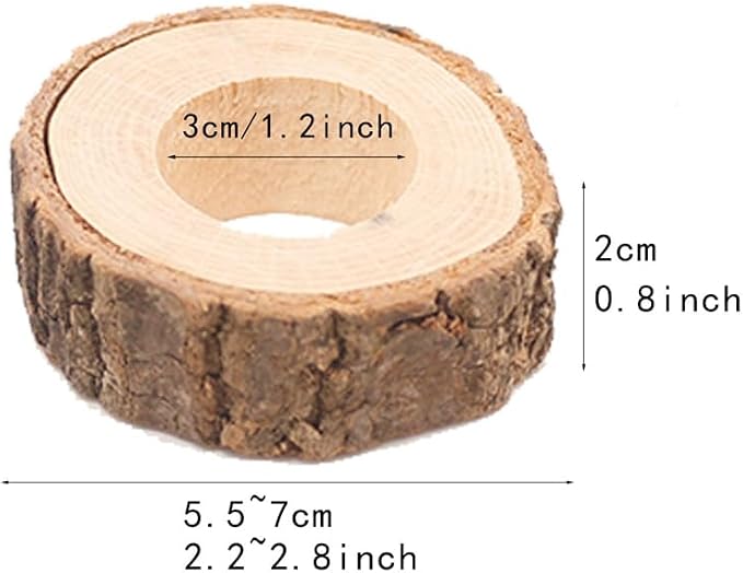 Rustic Wooden Napkin Rings, Handmade Creative Napkin Round Holder - Image 2