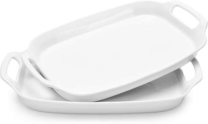 DOWAN Serving Tray with Handles, 15.4" Large Platters by DOWAN