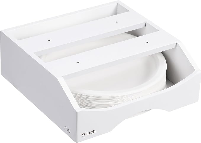 9-inch Paper Plate Dispenser Under Cabinet, Bamboo Paper Plate Holders - Image 8