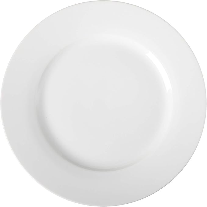 Amazon Basics 6-Piece White Dinner Plate Set, Microwave and Dishwasher Safe by AmazonBasics
