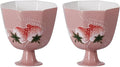 KAMMAK Tea Cup Set of 2 Small Tea Cups 2oz Red Porcelain Tea Cup Set, Asian by KAMMAK