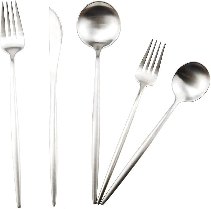 20-Piece 18/10 Stainless Steel Flatware Silverware, Luxury Dinnerware Set - Image 5