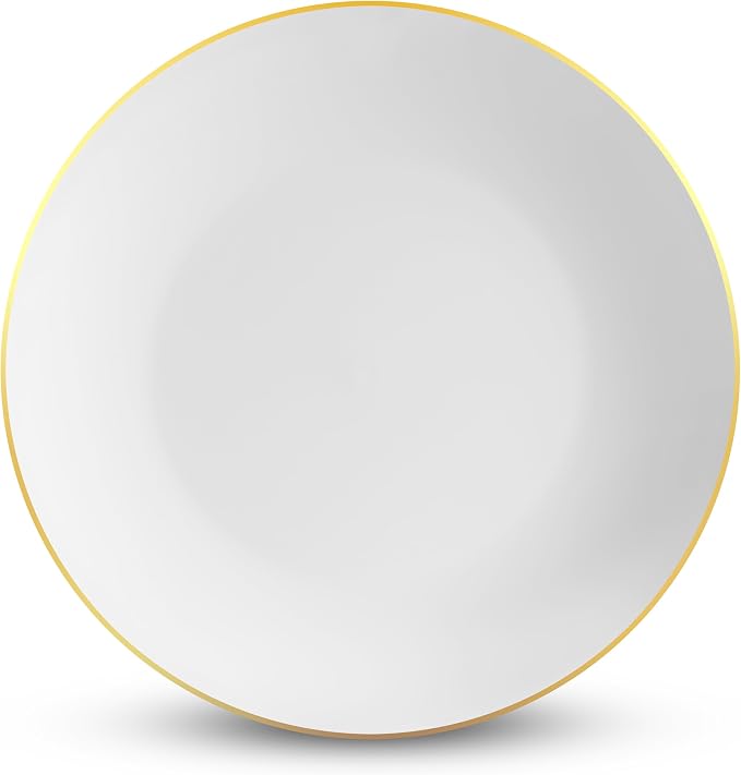 100 Gold Plastic Plates Set, Elegant Fancy Heavy Duty - Image 7