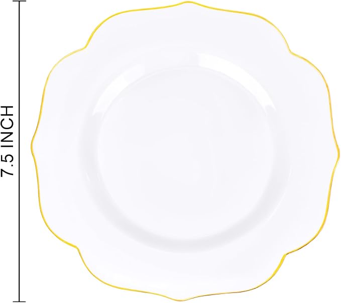 bUCLA 48Pieces Gold Plastic Dessert Plates Disposable - Image 2