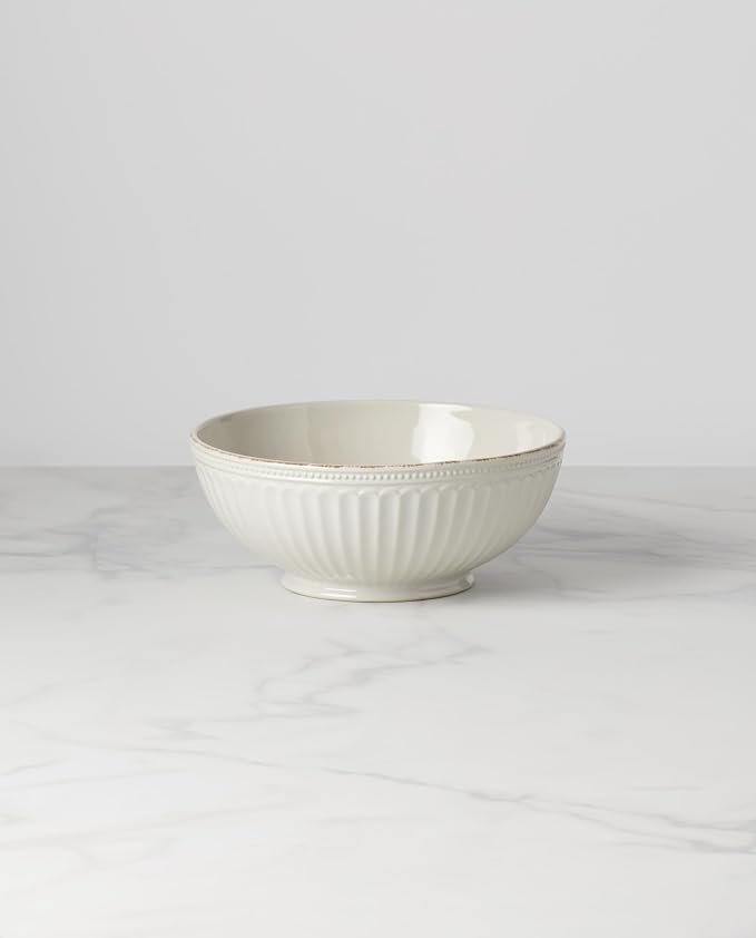 Lenox French Perle Groove White Stoneware Serving Bowl | dishwasher safe - Image 2