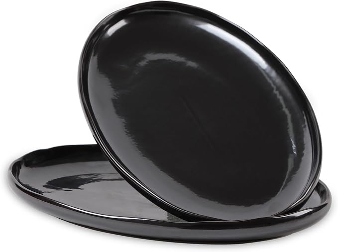 vicrays Serving Platter Ceramic Tray Plates Extra Large Oval 14.5 Inch by VicraysCeramic