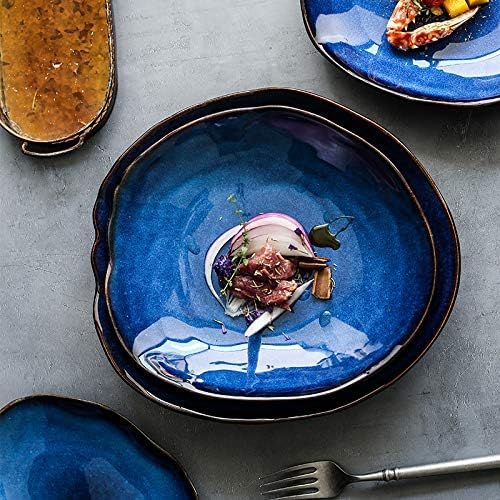 Nordic Ceramic Household Pottery Irregular Salad Platter Klin Glaze Dinner - Image 7