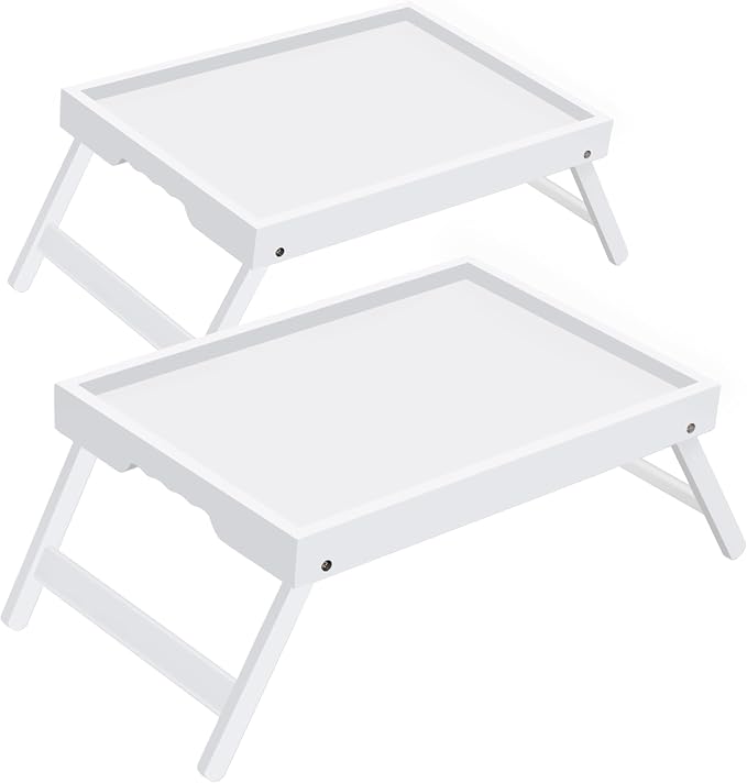 Bamboo Breakfast Trays with Folding Legs, laptops and serving in bed or on sofa. by Unknown