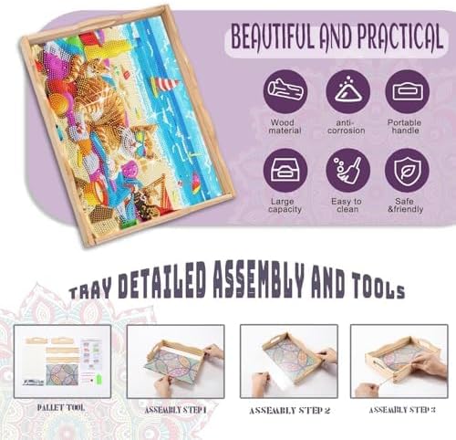 EWJRNSF Diamond Art Kits for Adults Wooden Serving Trays - Image 3