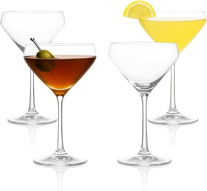 LEMONSODA Hand Blown Nick & Nora Cocktail Martini Glasses, Cosmopolitan by LEMONSODA