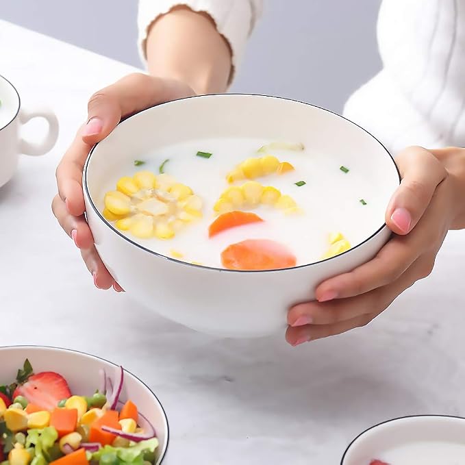 Hesen 40 Ounce Large Soup Bowls, Large Cereal Bowls, Large Pho Bowls, Durable - Image 3