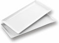 Large Serving Platter Set of 2, Long Ceramic Serving Tray 16 inch, Rectangular by WishDeco