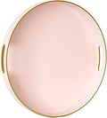 Gifturbo Matte Pink Decorative Serving Tray, Round Serving Trays by Gifturbo