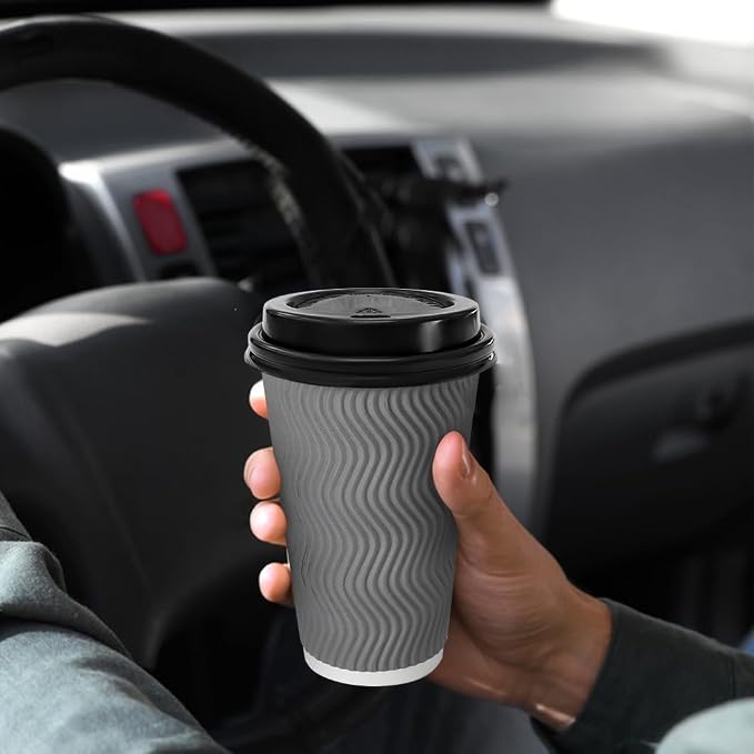 BYSNOW 100 Pack 16 oz Paper Coffee Cups - Image 6