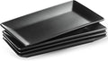 YHOSSEUN Ceramic Serving Platters Set of 4, 9.8 In Black Rectangular Plates | by YHOSSEUN