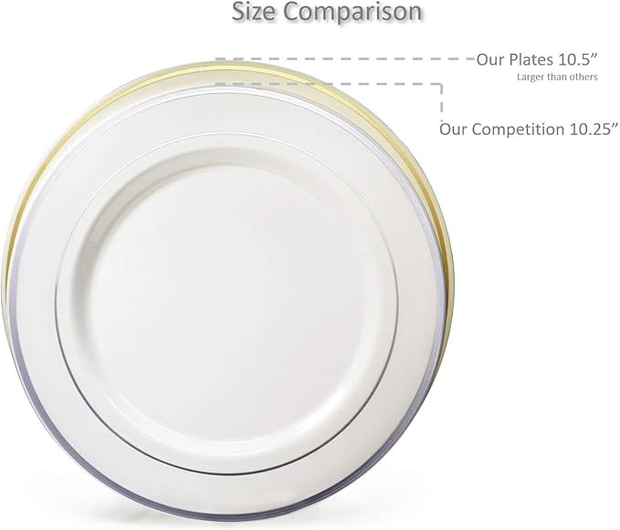 " OCCASIONS " 40 Plates Pack, Heavyweight Disposable Wedding Party Plastic - Image 8