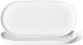 Oval Serving Plates, 10 Inch White Ceramic Dessert Appetizer Platters Trays Set by fMSDD