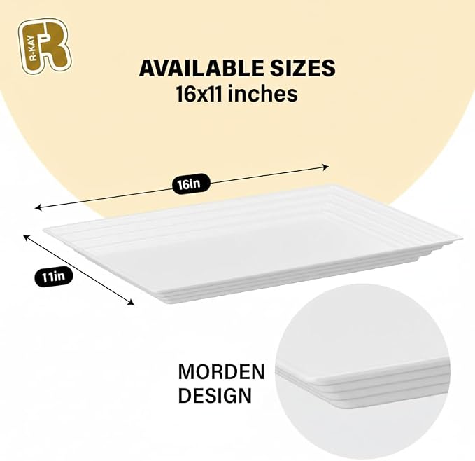 6 Pack Extra Large Plastic Serving Trays - Image 5