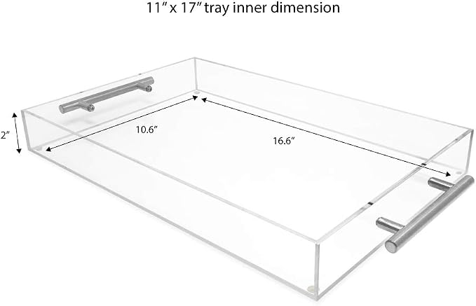 Isaac Jacobs 11x17 Clear Acrylic Serving Tray - Image 2