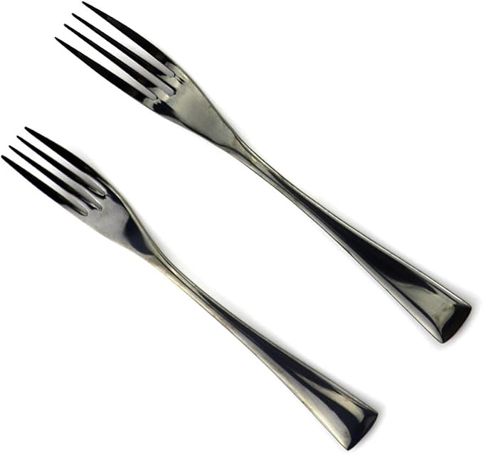 JASHII 18/10 Stainless Steel 24 Piece Mirror Polished Black Flatware Set - Image 5