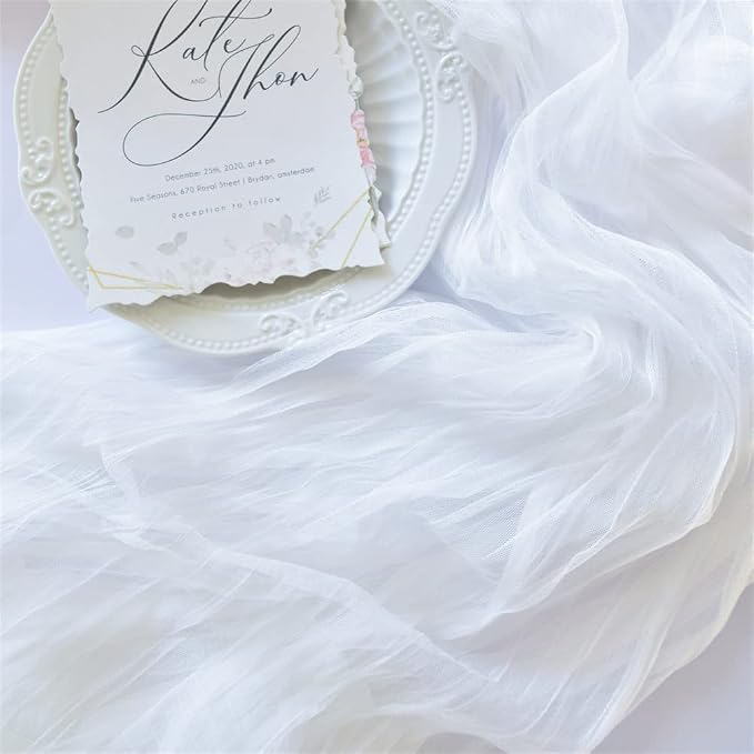 Ivory Cheesecloth Table Runner Cheese Cloth Wedding Birthday Party Decor | 10Ft by Joanlody