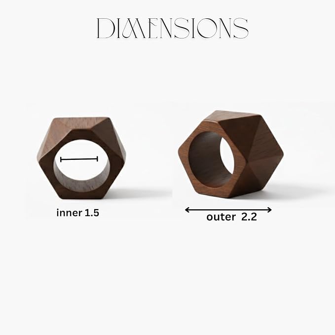 Napkin Rings, Wood Napkin Rings Napkin Holders Buckles - Image 2