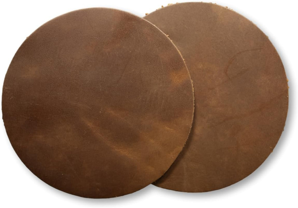 Real Natural Grain Leather Coasters – Durable Non-Slip Distressed Design - Image 2