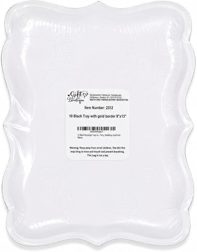 Black & Gold Rectangle Dessert Trays, 10 Pack, Appetizers, Weddings And Parties - Image 10