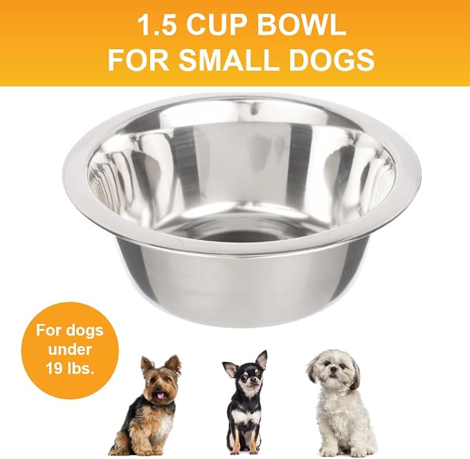 Neater Pet Brands 1.5 Cup Stainless Steel Dog Bowls, 1 Single Neater Feeder - Image 2