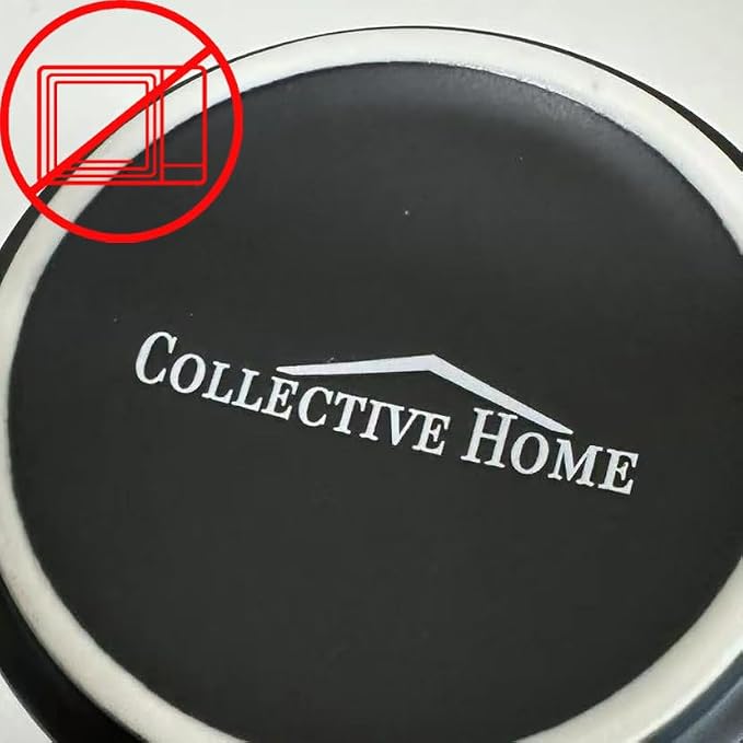 COLLECTIVE HOME Black Ceramic Coffee Mug, 15 oz Golden Monogram Tea Cup | - Image 8
