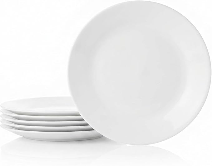 Corelle Vitrelle 6-Piece Salad Appetizer Plate Set Triple Layer Glass and Chip by Corelle