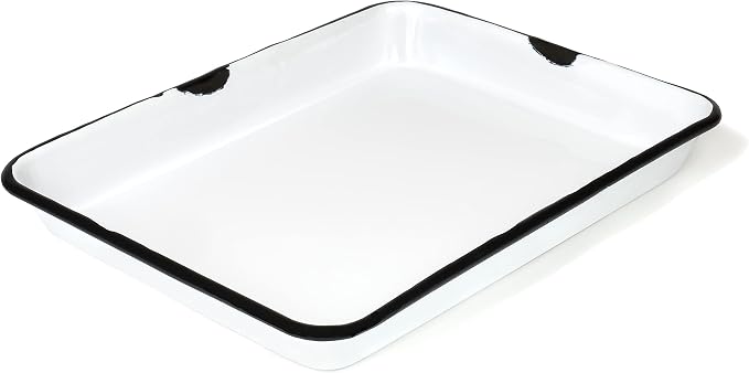 Red Co. 11 x 9 Enamelware Metal Classic 2 Quart Rectangular Serving Tray by RedCo