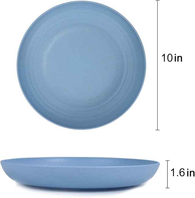 Unbreakable Deep Dinner Plates Wheat Straw Plates Sets Microwave and Dishwasher - Image 2