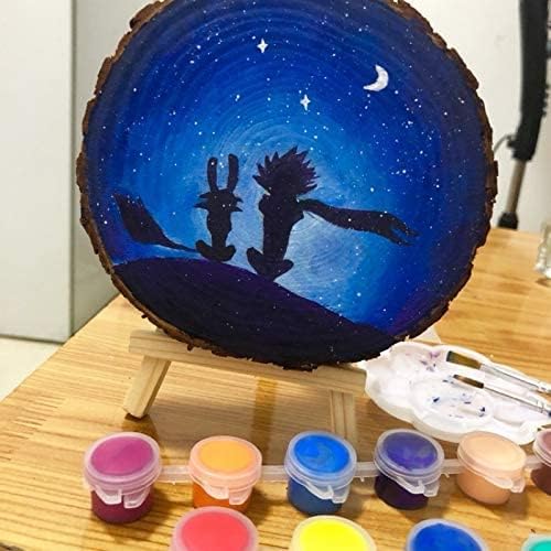 Unfinished Natural with Tree Bark Wood Slices 8 Pcs 5.5-6 inch Disc Coasters - Image 4