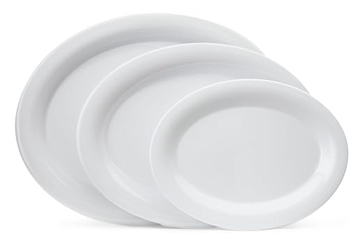 GET 13 1/2" x 10 1/4" White Oval Melamine Dinner Plate | Dishwasher safe - Image 4