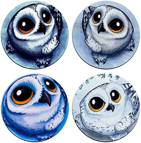 Cute Owl Round Coaster Set by QJ+CMJ