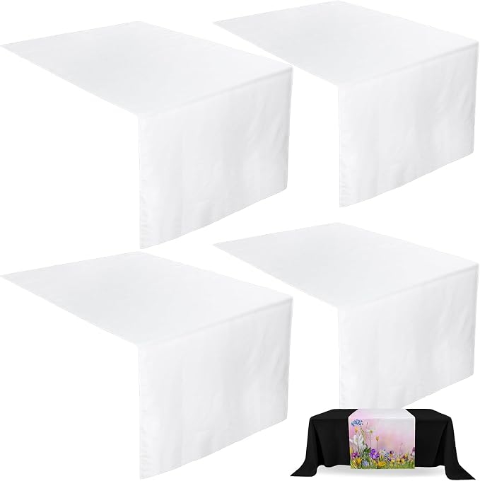 1 Pcs White Sublimation Table Runners Blanks 24 x 72 Inch Polyester White Table by Breling
