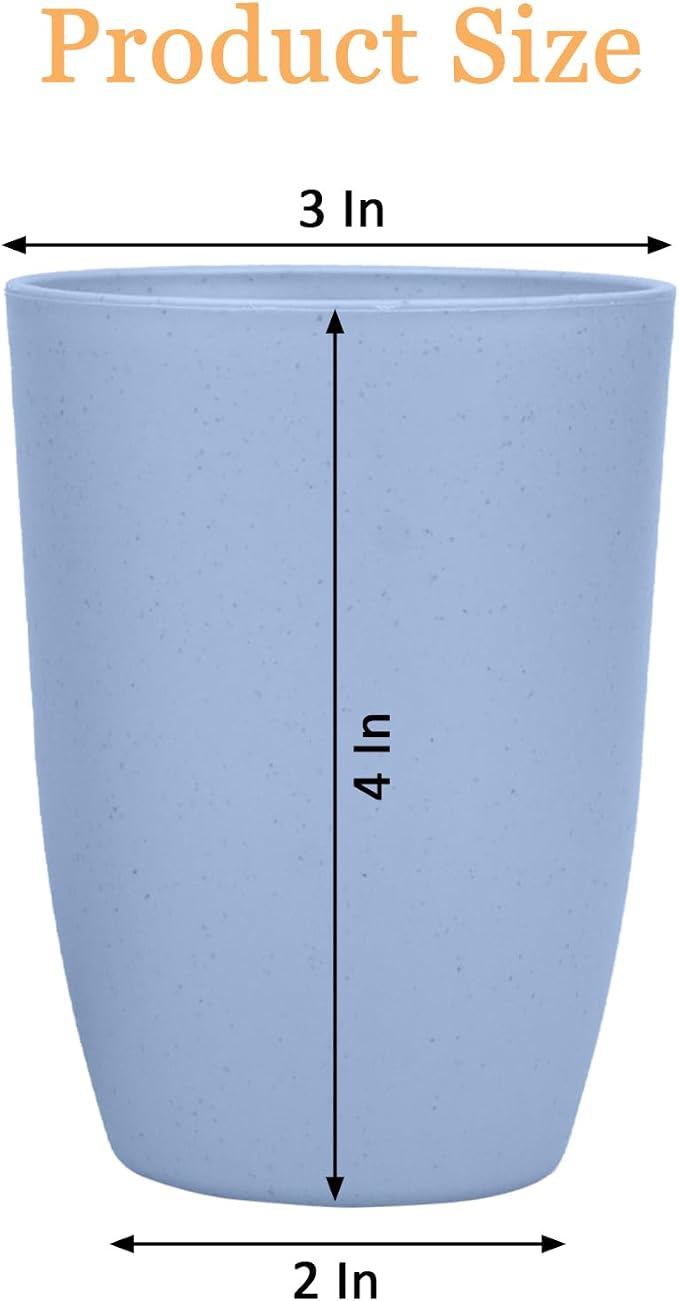 Wheat Straw Cups set of 4, Unbreakable Drinking Cup | Reusable Cups, Dishwasher - Image 2