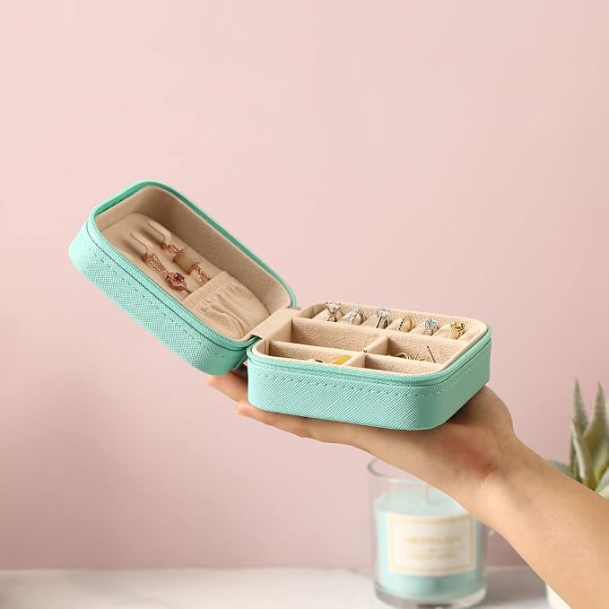 ZPROW Travel Jewelry Case, Mini Portable Jewelry Travel Boxes, Small Jewelry - Image 2