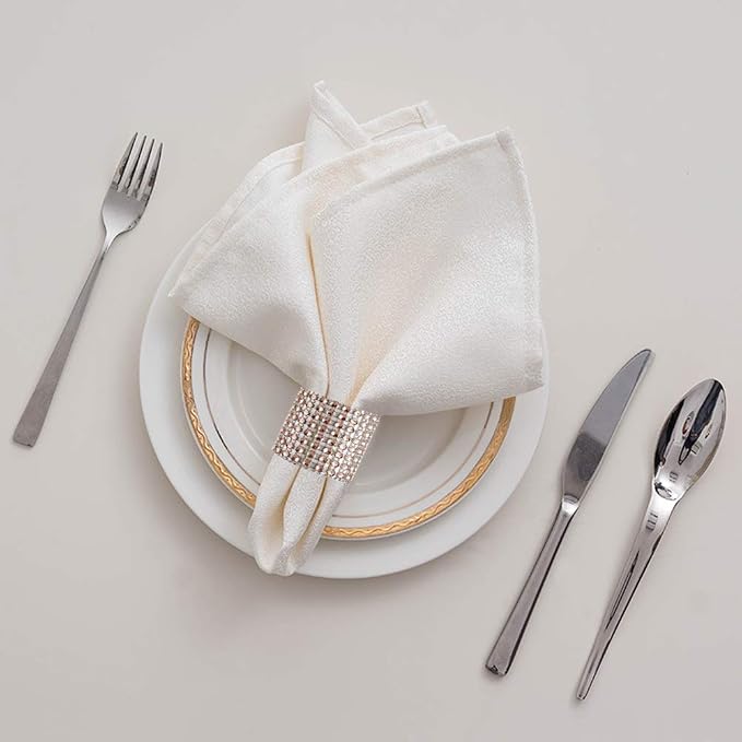 Accmor 100pcs Napkin Rings, Champagne Napkin Rings Buckles | Napkin Rings - Image 3