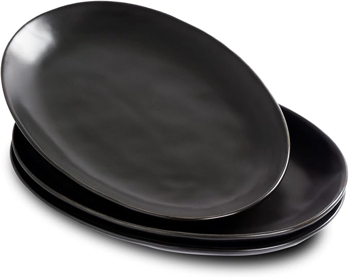 Ceramic Serving Platters, Serving Plates, Matte Black by Magclay